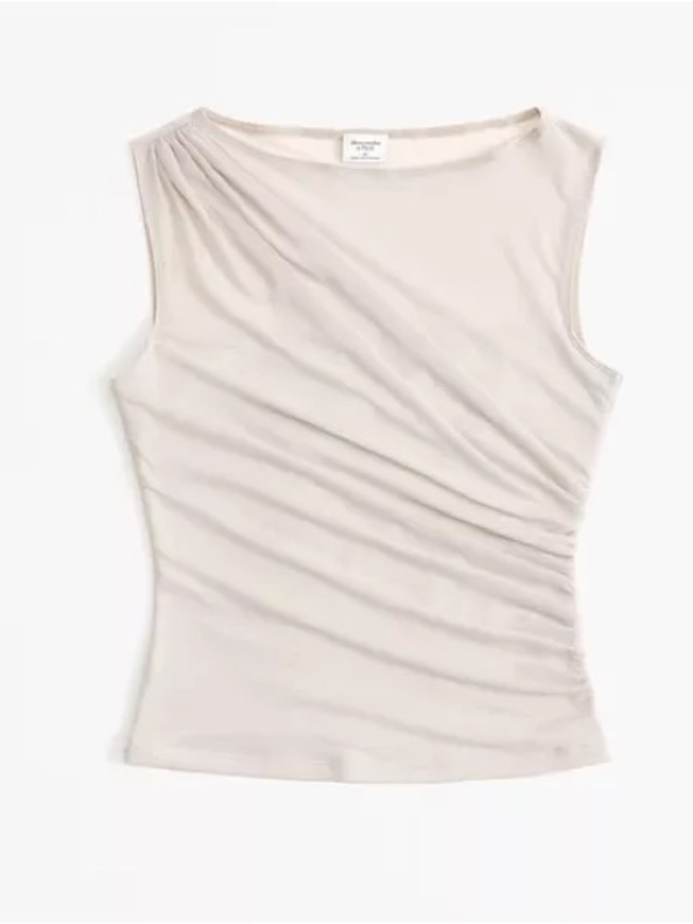 Abercrombie Mesh Draped Slash Top - Cream/Tan - M - NWT
